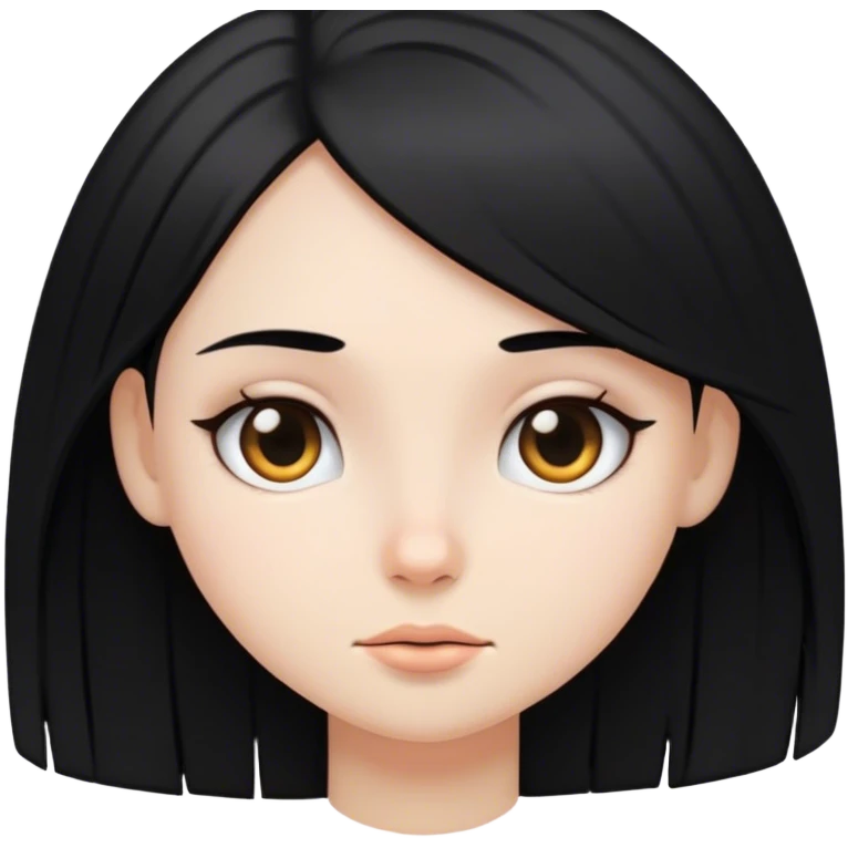 White girl with black straight hair down emoji