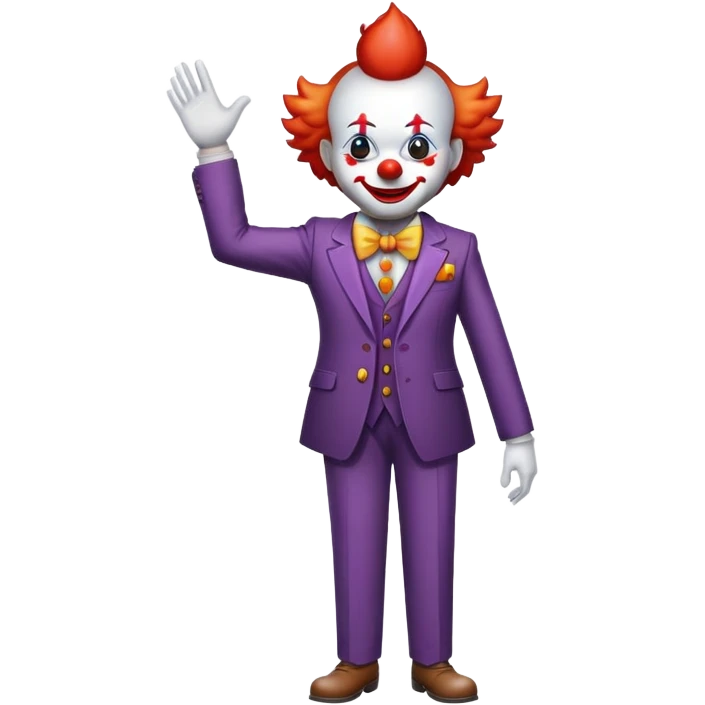 Clown emoji wearing a suit emoji
