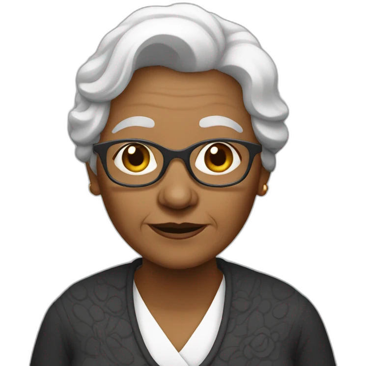 old woman in monochrome outfit emoji