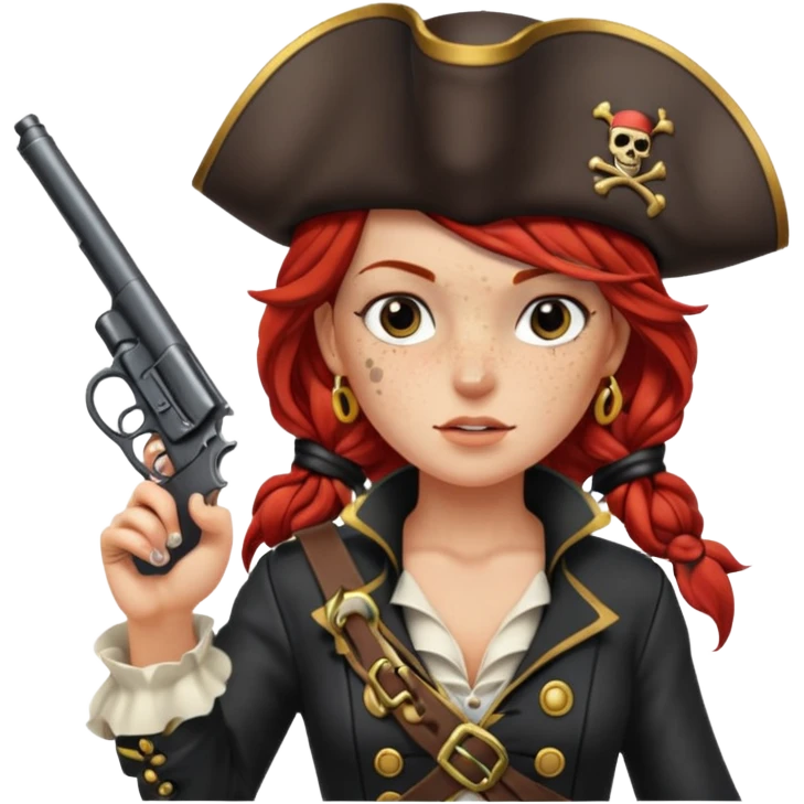 Lady Pirate With Gun, point to thr front. emoji