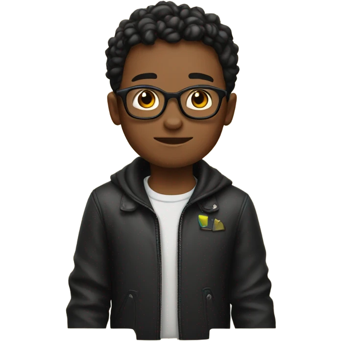 boy in black jacket atlas with glasses  emoji