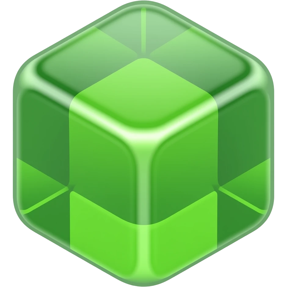 cube clear green jelly emoji