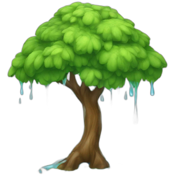 Arbre avec pluie emoji