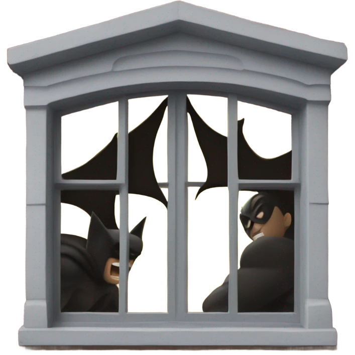 Bat man on window emoji
