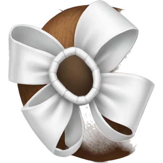 Coconut white bow emoji