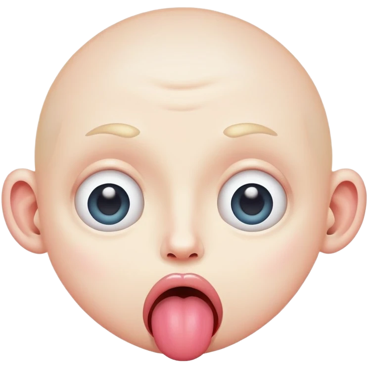 weird face with mismatched eyes and tongue sticking out emoji