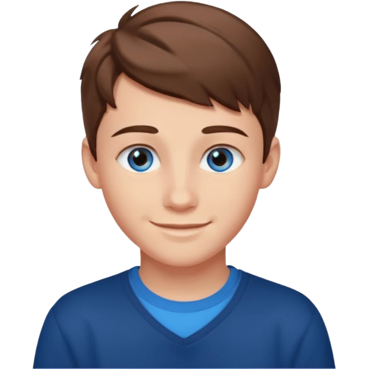 niño guapo adolescente de ojos azules sonriendo ENAMORADO emoji