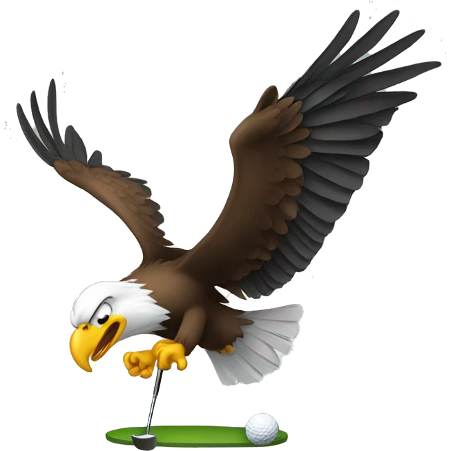 bald eagle playing golf emoji
