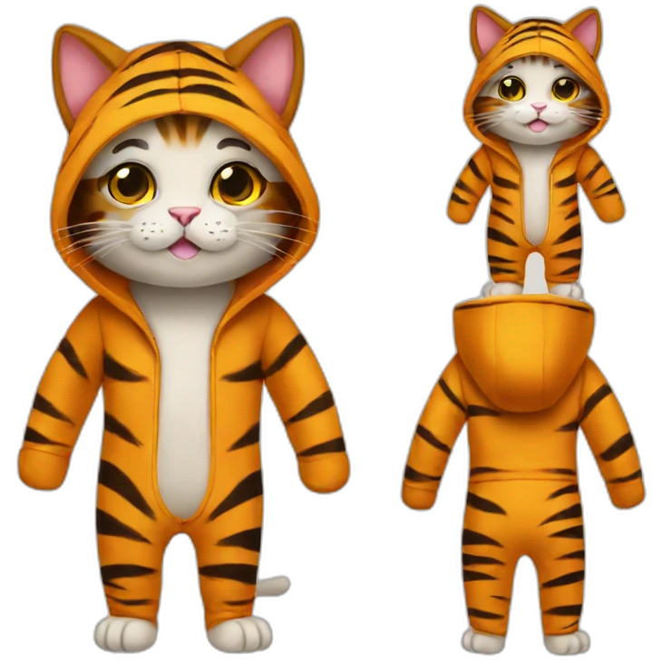 cat in tiger onesie emoji