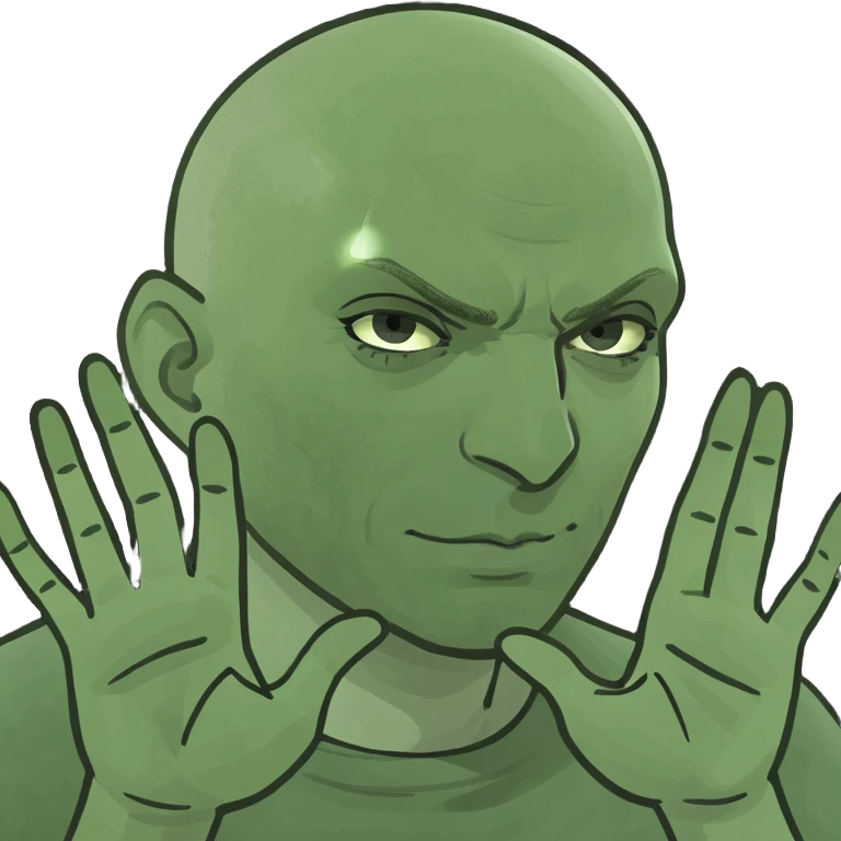 A bald person doing this 🤷🏻‍♂️ and 6 upper one hand and 7 upper the other hand emoji