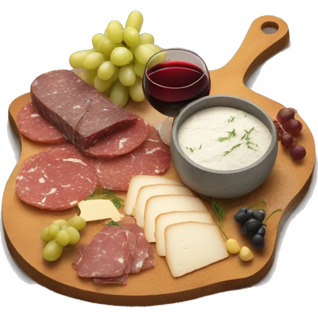  charcuterie board with wine  emoji