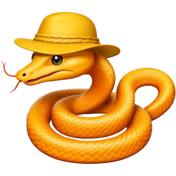 orange snake with yellow hat emoji