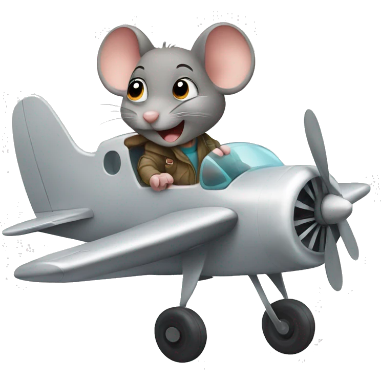 Mouse in plane emoji