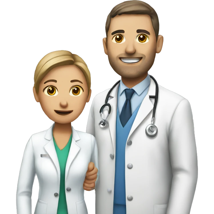Patient with a doctor at the reception emoji