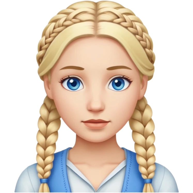 woman with blonde braids and blue eyes emoji