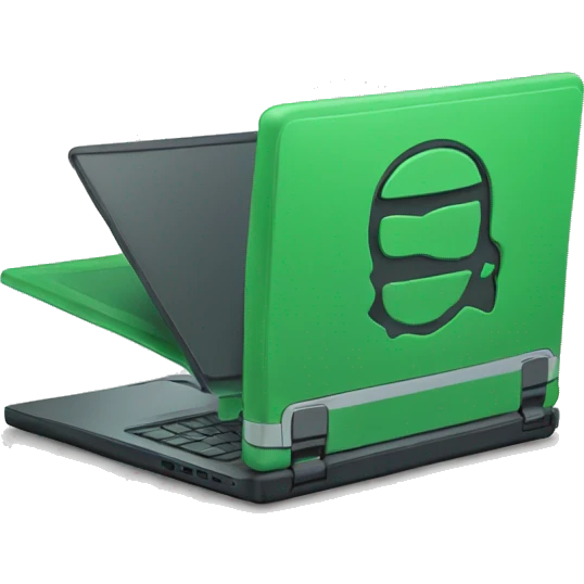 labtop open with green trim emoji