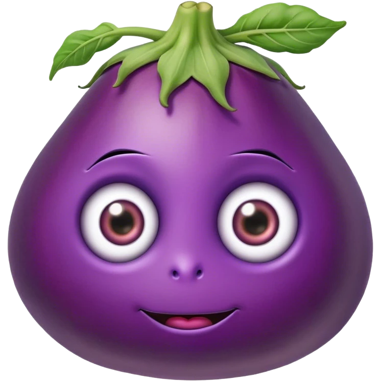 An eggplant with eyes emoji