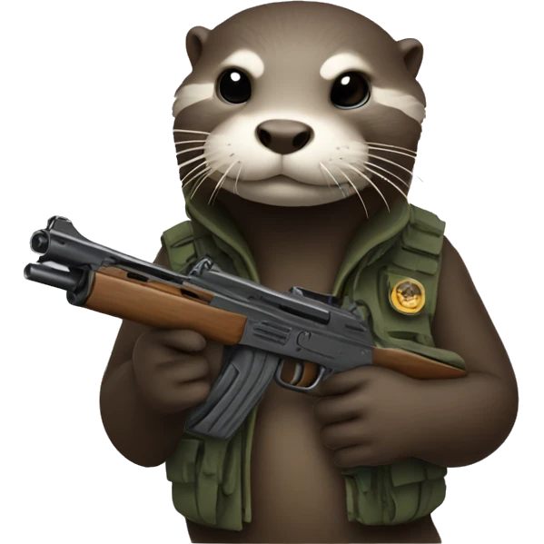 Otter with a gun  emoji