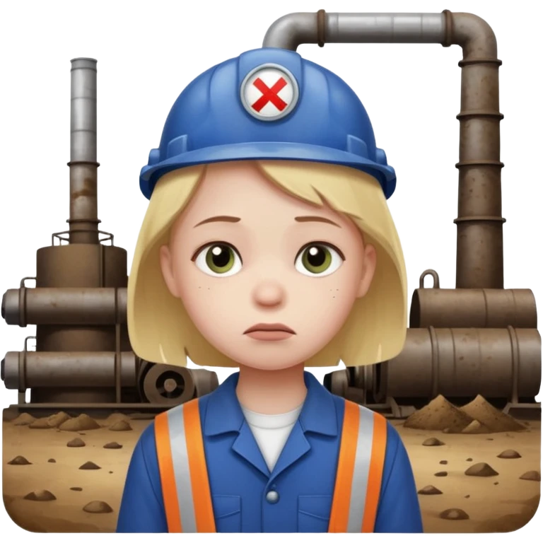 a child with a sad face works in a factory emoji