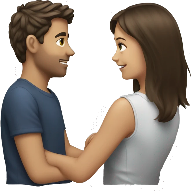 Back girl with brunette boy emoji