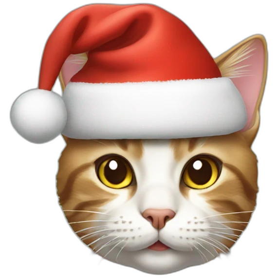 Cat with christmas hat emoji