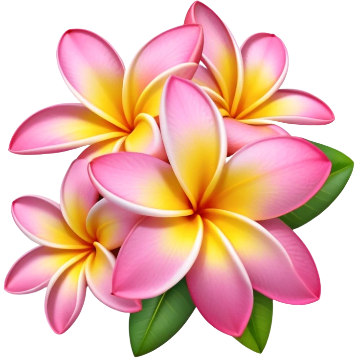 Bouquet of pink and yellow plumeria flowers emoji