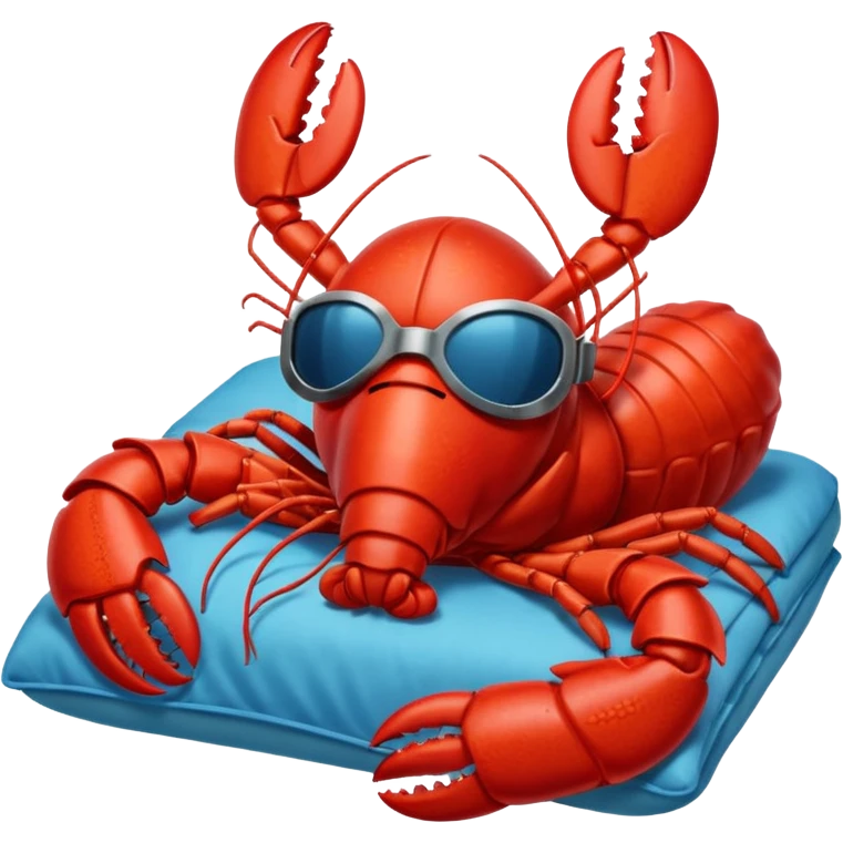 lobster wearing sleeping mask emoji