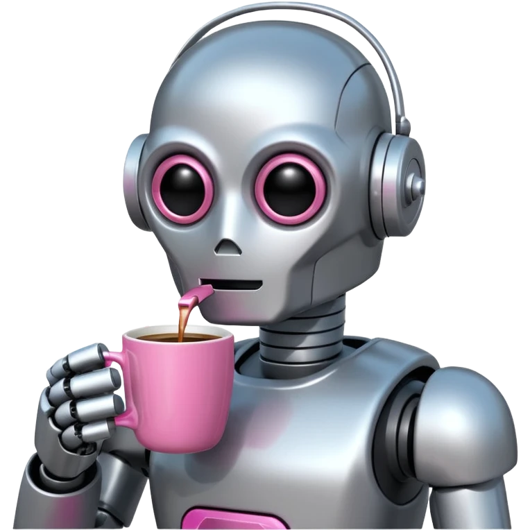 robot drink pinkcoffee emoji