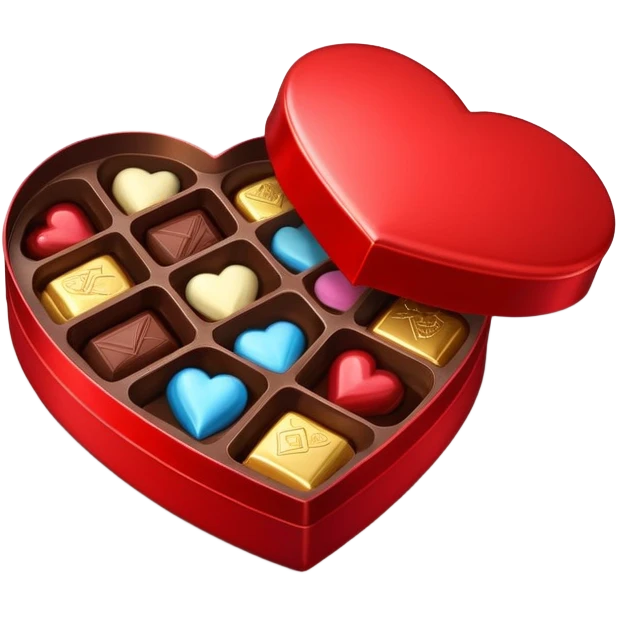 Red heart shaped box of chocolate  emoji