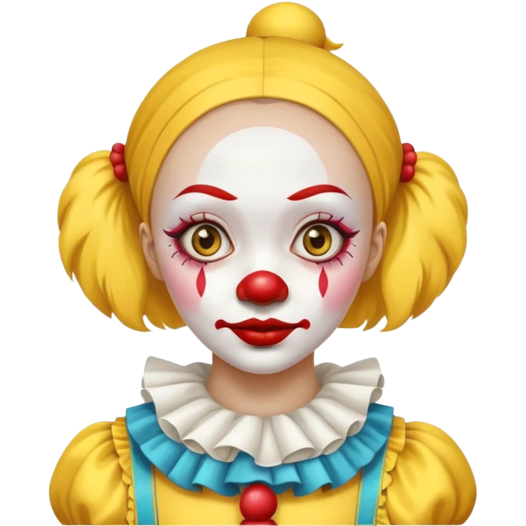 yellow kazakh girl with thin eyes and in clown outfit emoji