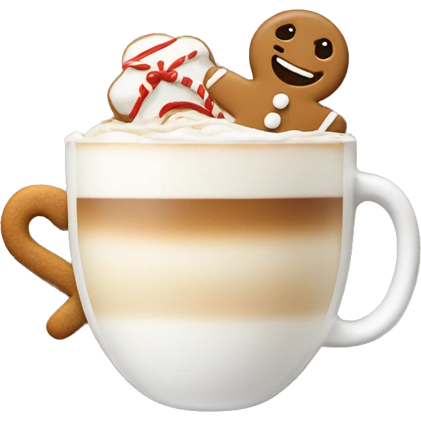 Latte with gingerbread man in it emoji