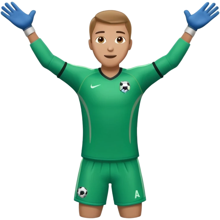soccer goalkeeper full body arms out wide emoji