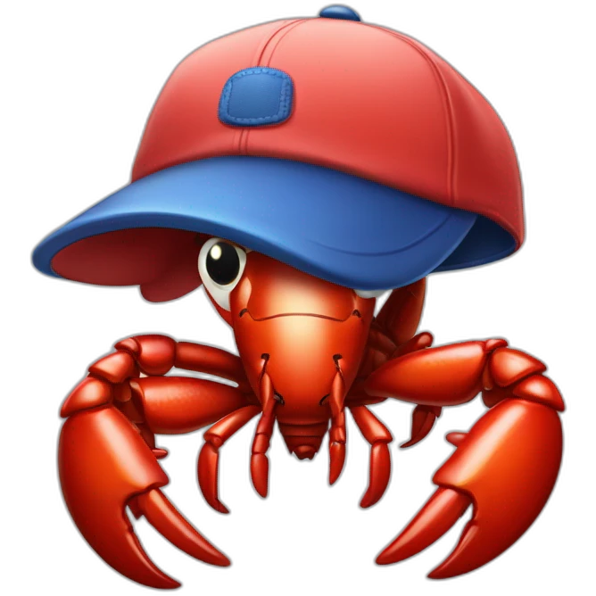 Anthopomorphic Lobster with Baseball cap emoji
