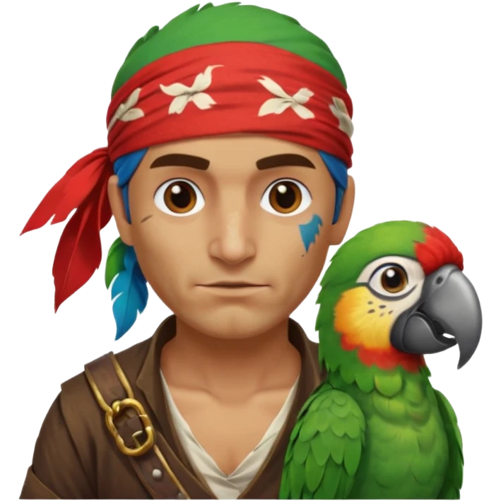 pirate and parrot emoji