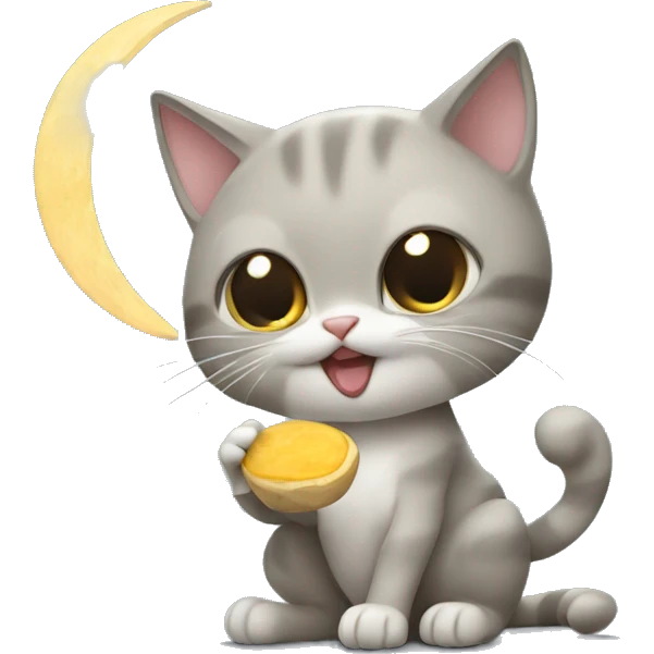 Cat eating moon emoji