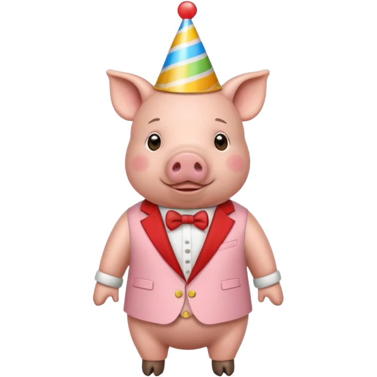 black pig party hat wearing clothes  emoji