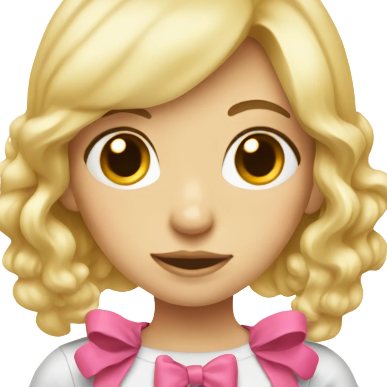 Blonde girl with bow and girly outfit  emoji