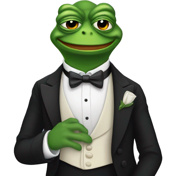 Pepe wearing a tuxedo  emoji