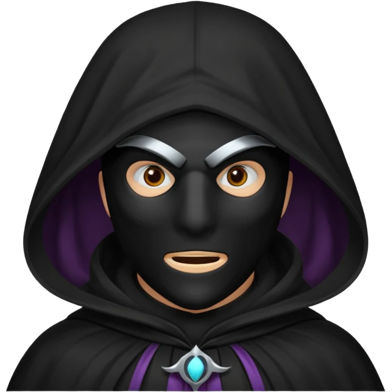 A cultist in a dark cloak with a mask on his face is also dark emoji