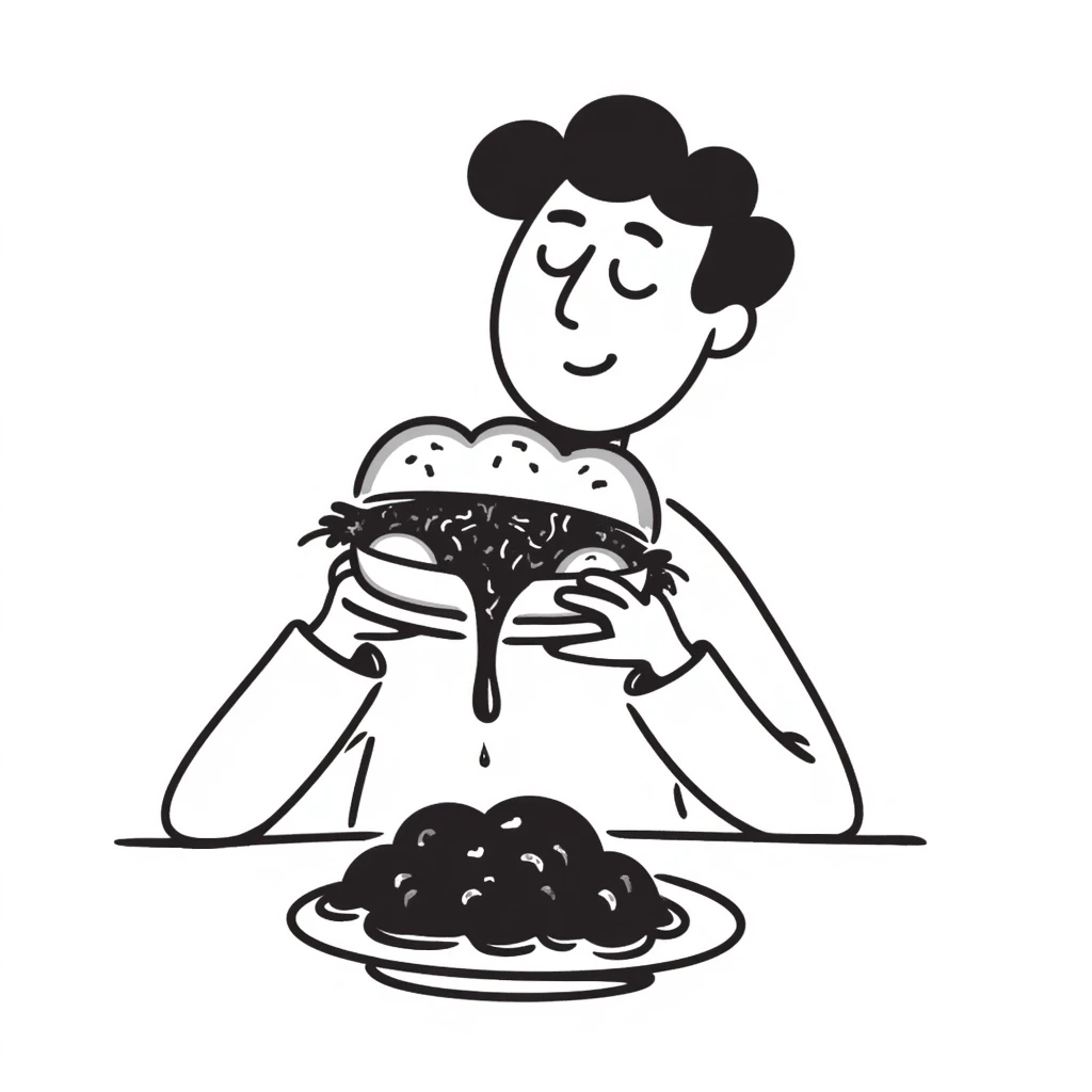 person eating sloppy joe emoji