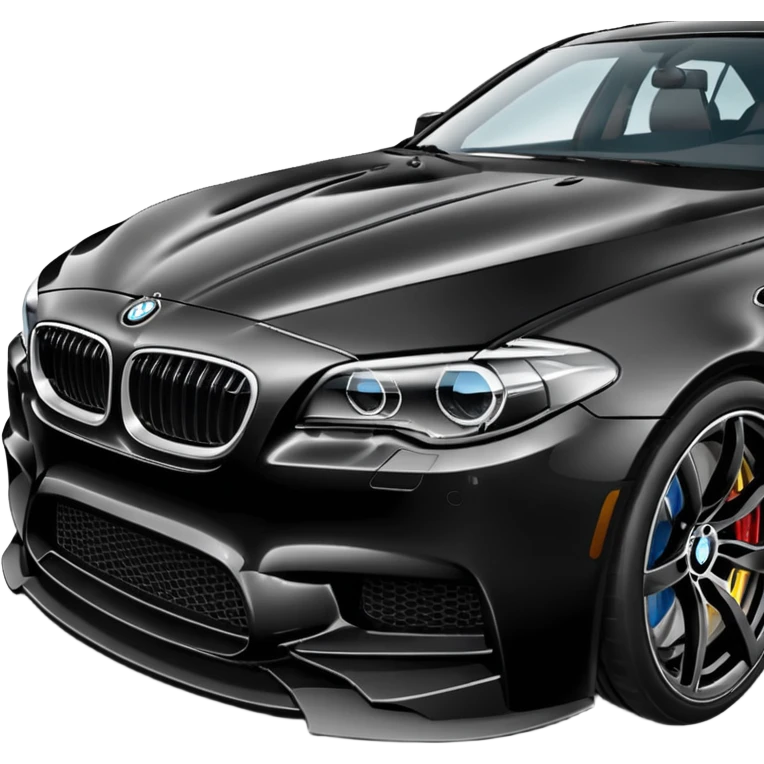BMW F10 M5 black car, clean style emoji
