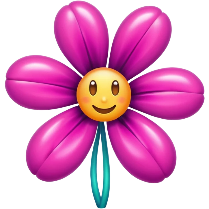 flower, shiny, inflated look, playful, exaggerated features emoji