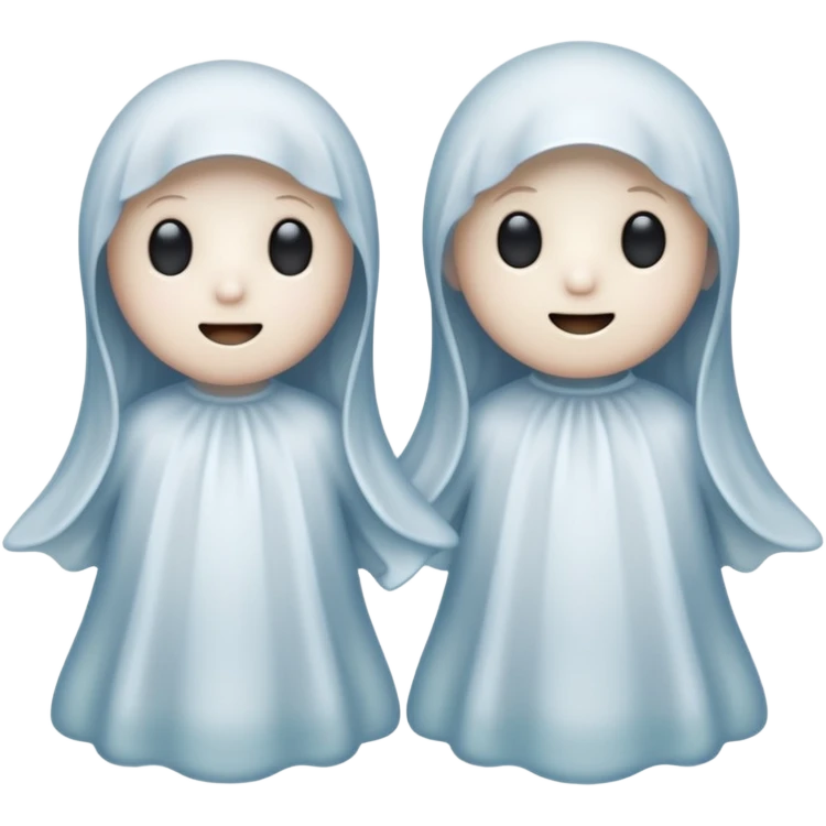 Cute couple ghosts, style 1930s  emoji