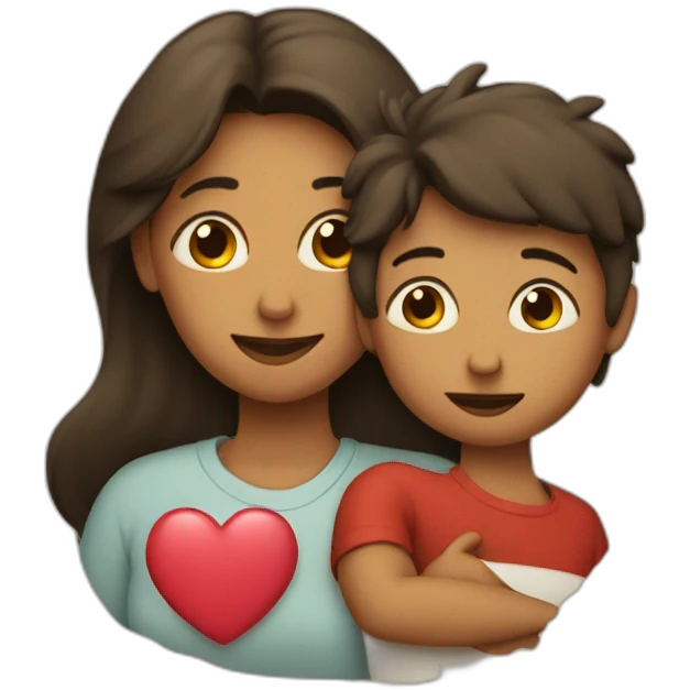 Heart with a mother and her son emoji