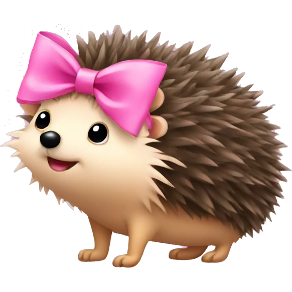 hedgehog with a pink bow emoji