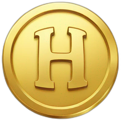 gold coin with "HC" symbol emoji