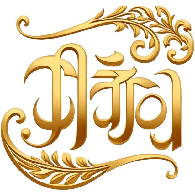 elegant Hindi calligraphy of the word Husn with decorative elements emoji