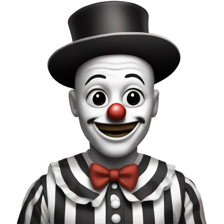 black and white clown emoji