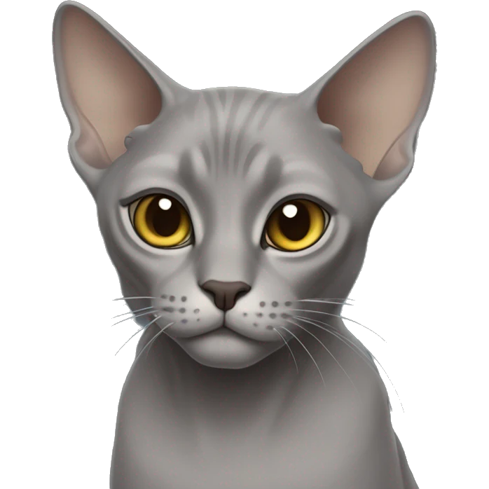 Grey cat of Donna’s sphinx full-grown emoji