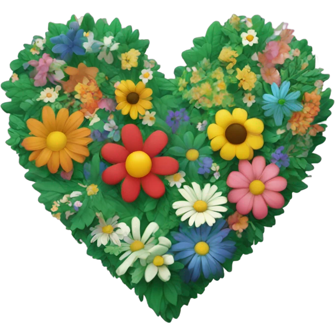 a green heart with flowers emoji